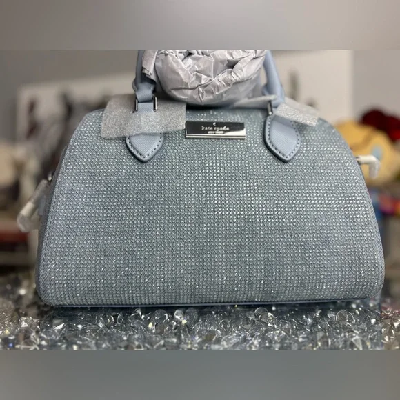 Kate Spade Madison Studded Denim Small Dolly Duffle NWT - Picture 3 of 17